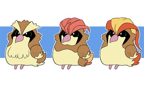 Pidgey Evolution Line [Pokemon] by Caprania on DeviantArt