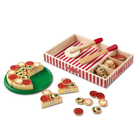 Melissa And Doug Pizza Party Wooden Play Food Set With 54 Toppings