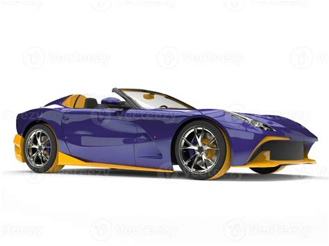 Awesome super sports car with crazy purple paint job with yellow details 31195167 Stock Photo at ...