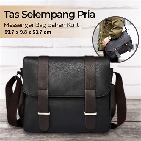 Etonweag Tas Selempang Pria Fashion Messenger Bag Pu Leather 9918