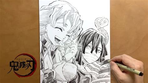 How To Draw Mitsuri Kanroji And Obanai Iguro From Demon Slayer Step