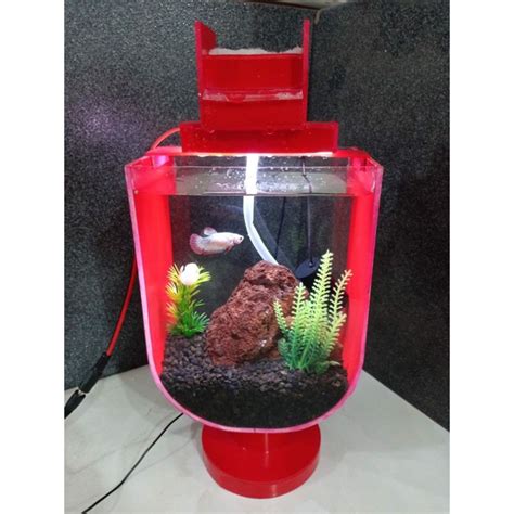 Jual Aquarium Mini Akrilik Fullset Dengan Pompa Dan Filter Lampu