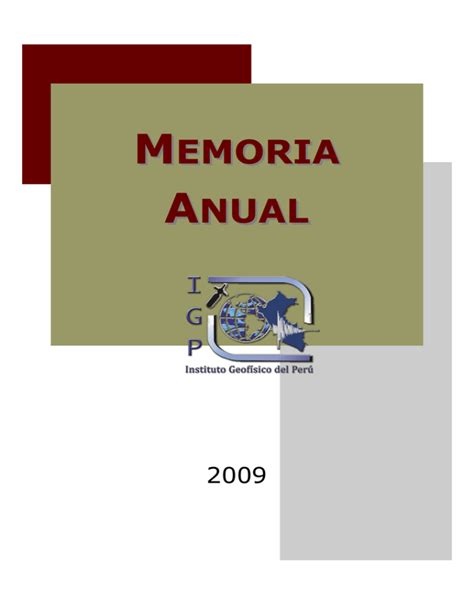 memoria anual Instituto Geofísico del Perú