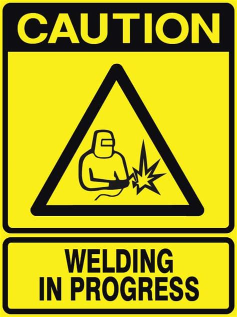 Caution Welding In Progress Caution Sign Shop Safety Signs Signsmart