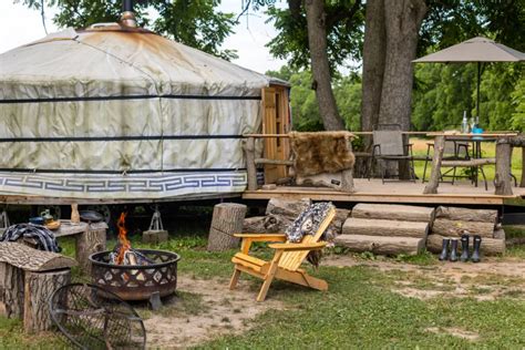 Book Yurt Camping Near Mississauga, ON at Riverside Oasis Farm