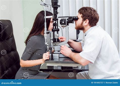 Slit Lamp Examination Biomicroscopy Of The Anterior Eye Segment Stock