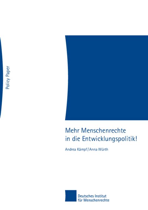 Mehr Menschenrechte in Entwicklungspolitik Institut für