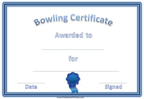 Free Printable Bowling Certificates Printable Templates