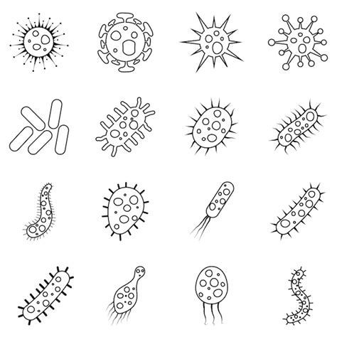 Premium Vector Set Of Bacteria And Virus Vector Illustration In