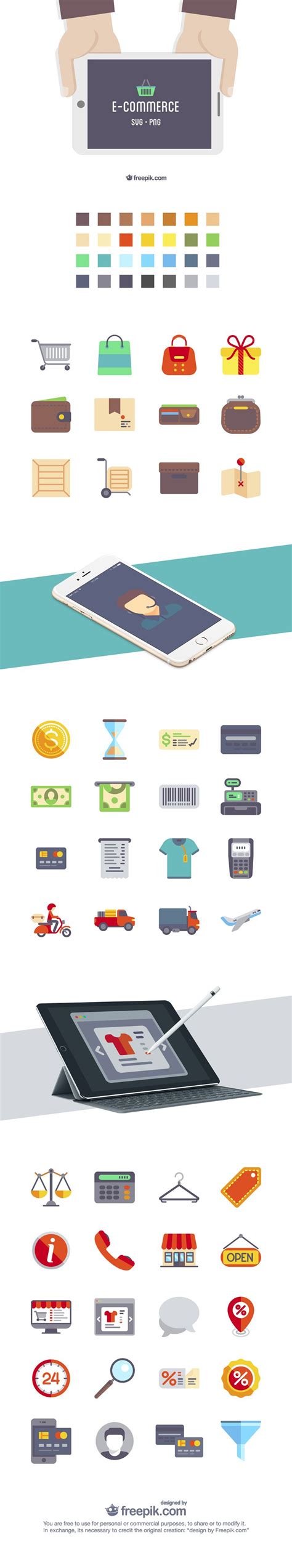 The Free Flat eCommerce Icon Set (50 Icons in PNG & SVG Formats ...