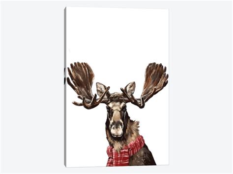 Christmas Moose Canvas Art Print by Big Nose Work | iCanvas