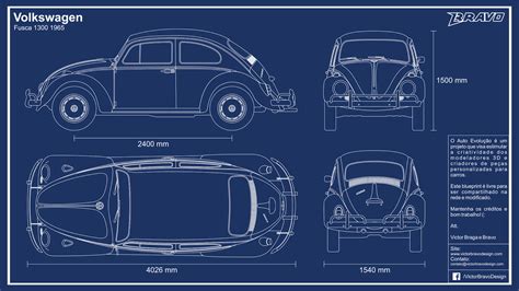 Blueprints Volkswagen Fusca 1300 1965