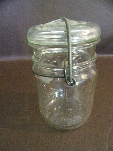 Home And Living Antique 12 Pint Atlas E Z Seal Canning Jar With Wire