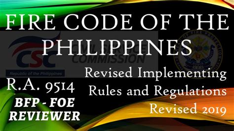 REPUBLIC ACT NO 9514 FIRE CODE OF THE PHILIPPINES Fireofficerexam