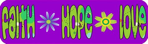 10in x 3in Faith Hope Love Vinyl Bumper Stickers Car Decals Window ...