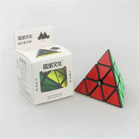 Original Moyu Magnetic Pyramid Triangle Pyraminx Magic Cube Black White