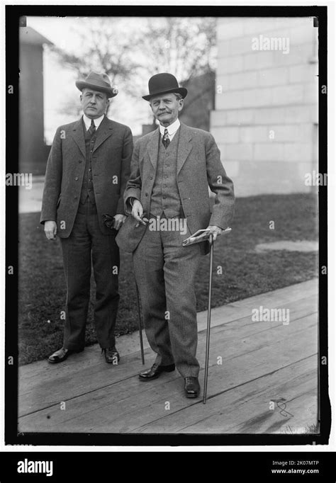 Thomas Riley Marshall (right) with unidentified man, between 1913 and ...