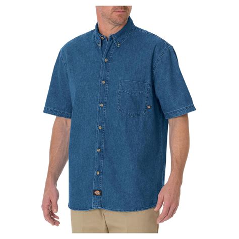 Dickies Mens Short Sleeve Denim Work Shirt Ws300 Workwear And Uniforms Mens Workwear