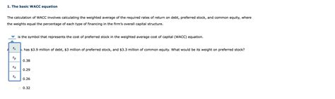 Solved The Calculation Of WACC Involves Calculating The Chegg