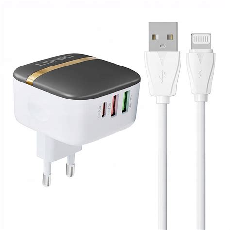 LDNIO SZYBKA ŁADOWARKA SIECIOWA ZASILACZ USB C 32W Z KABLEM LIGHTNING