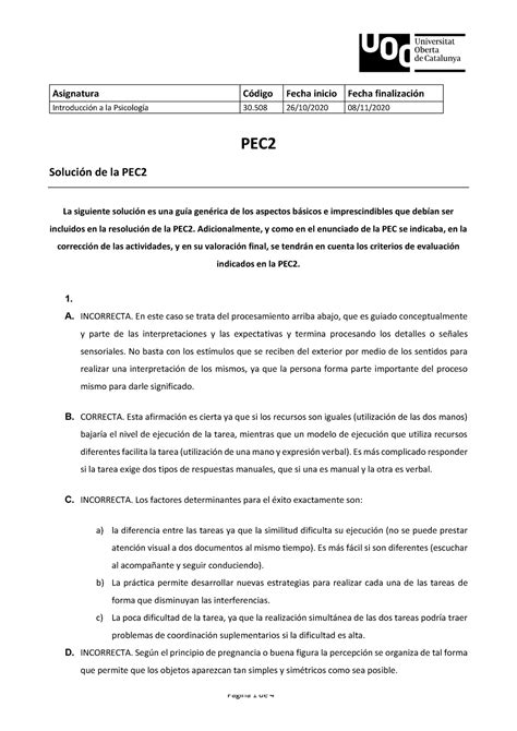 Soluci N Pec Asignatura C Digo Fecha Inicio Fecha Finalizaci N