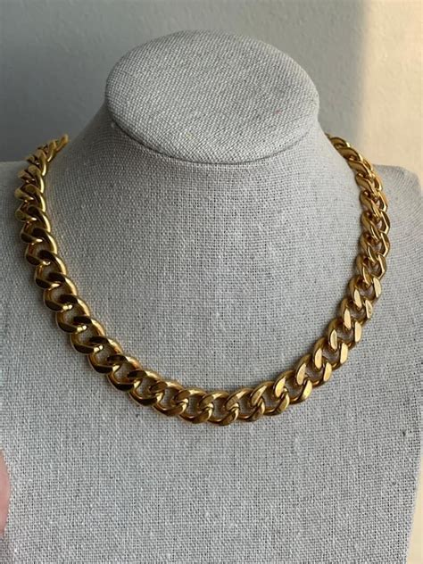 18k Gold Filled Cuban Chain Necklace Gold Cuba Link Chain Etsy