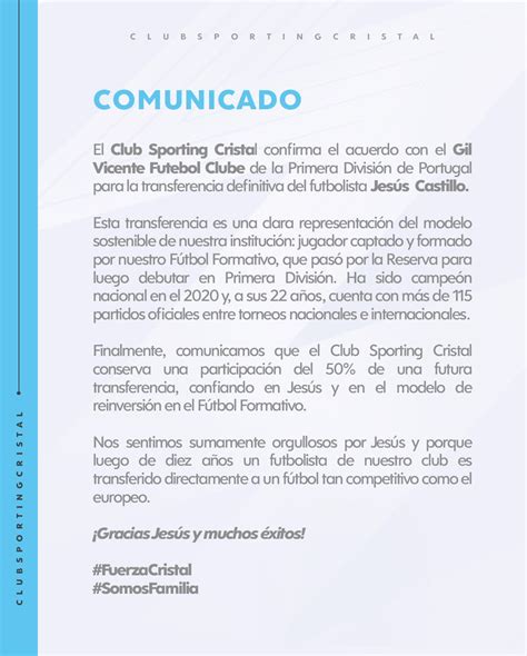 Club Sporting Cristal On Twitter Comunicado Oficial Del Club Sporting