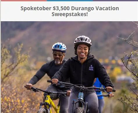 Durango Vacation Spoketober Sweepstakes Win A 3 500 Dream Cycling