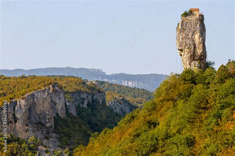 Limestone Monolith Pillar Known As Katskhi Pillar With A Small