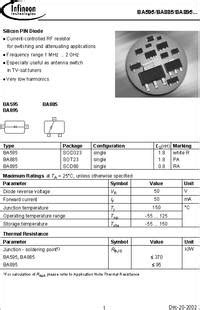 BA895 Datasheet Diodes For Bandswitching In Tunerapplications