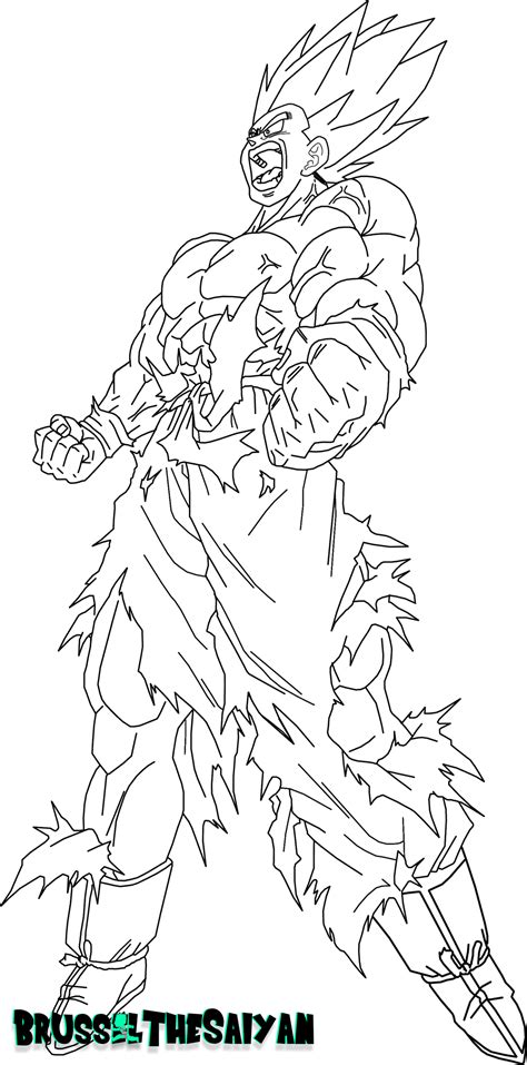 Super Saiyan Goku Version 4 Lineart By Brusselthesaiyan On Deviantart