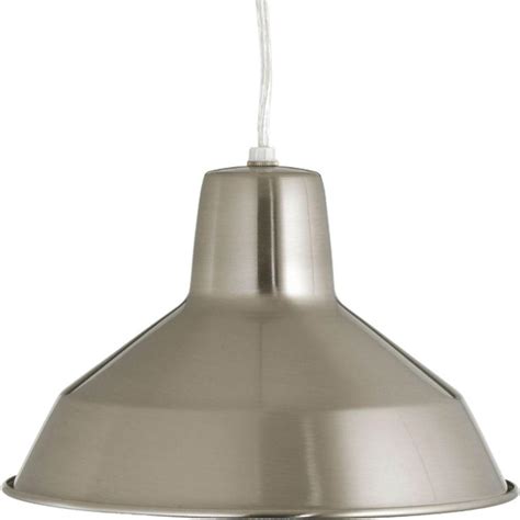 Progress Lighting 1 Light Brushed Nickel Mini Pendant With Metal Shade