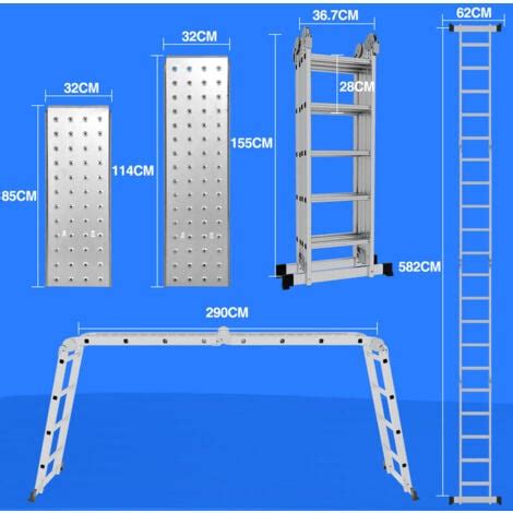 Echelle pliante Echelle multifonctionnelle Echelle télescopique 4x5
