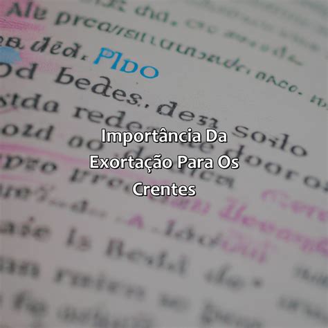 O Que Significa Exortação