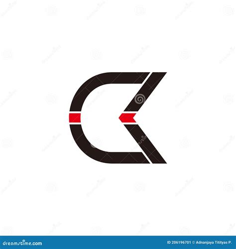 Letter Ck Simple Geometric Colorful Arrow Geometric Line Logo Vector