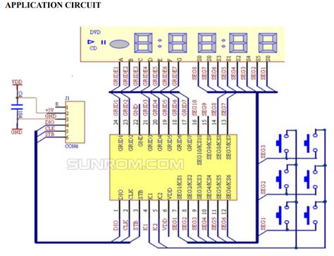 TM1668 SOIC24 LED Display Keypad Driver 4916 Sunrom Electronics