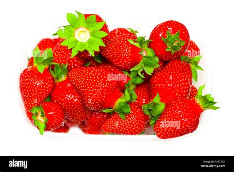 A Set Of Fresh Strawberry Isolated On White Background Stock Photo Alamy