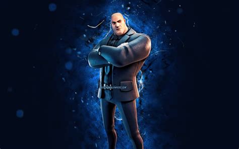 Download wallpapers Henchman, 4k, blue neon lights, Fortnite Battle ...