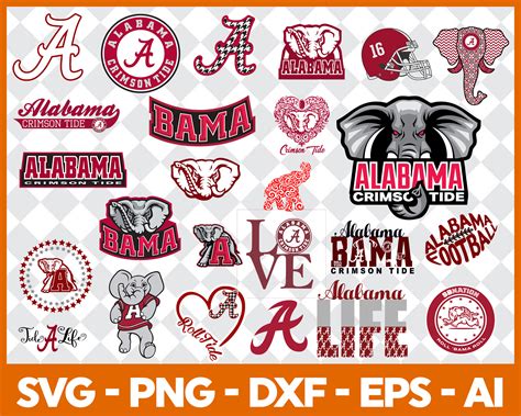 Alabama Crimson Tide Football Bundle Svg Ncaa Logo Svg Nca Inspire