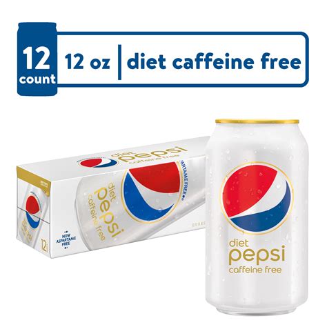 Diet Pepsi Cola Caffeine Free Soda Pop 12 Fl Oz 12 Pack Cans