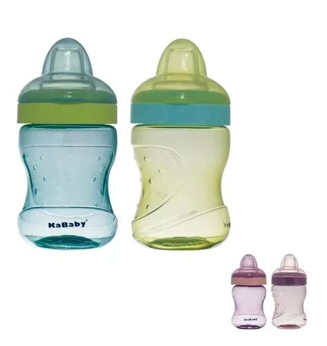 Kit 2 Copos Infantil Copinho Bico Silicone 180ml Para Bebe Cor Azul