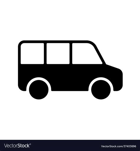 Airport Shuttle Minivan Bus Glyph Icon Royalty Free Vector