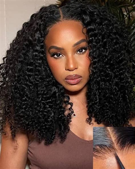 Nadula Pre Cut Glueless Wigs Human Hair Pre Plucked Wear And Go Kinky Curly Lace