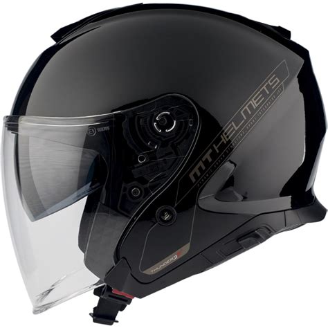 Casco De Moto Jet Mt Thunder Sv Negro Brillo Tienda Motos Hospitalet