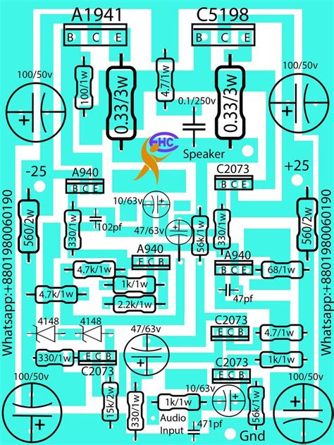 Amplifier Circuit Diagram With A1941 And C5198