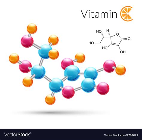 Vitamin c molecule Royalty Free Vector Image - VectorStock