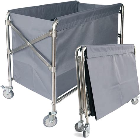 Bimiti Folding Laundry Hamper Cart Commercial Laundry Cart With Heavy