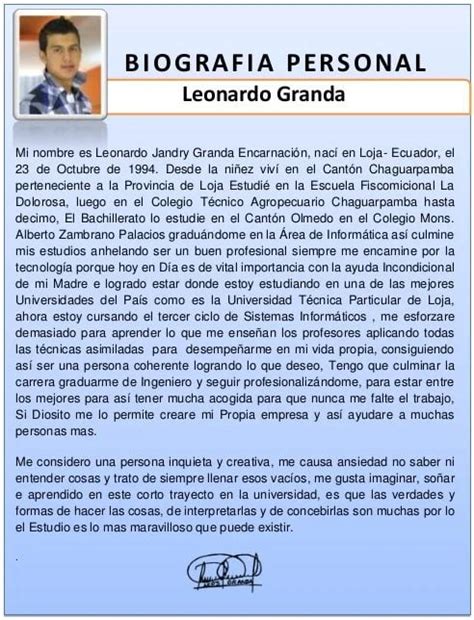 C Mo Hacer Una Biograf A Personal Paso A Paso Formatodetrabajo