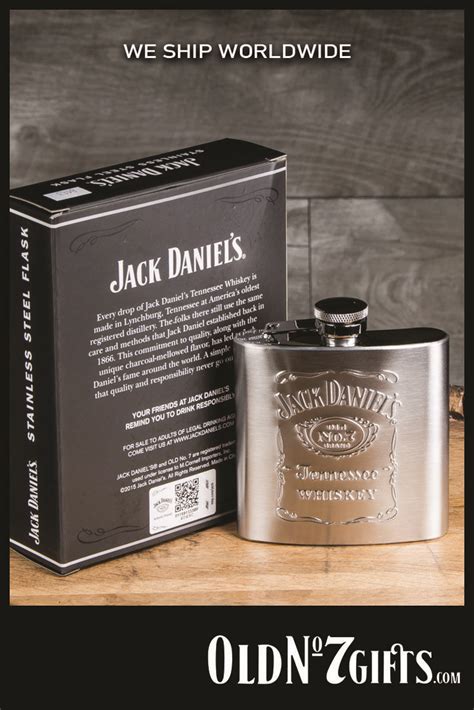 Jack Daniels Matte Label Logo Flask Jack Daniels Flask Matte Label