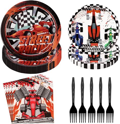 Amazon Pcs Race Car Birthday Party Supplies Racing Car Tableware